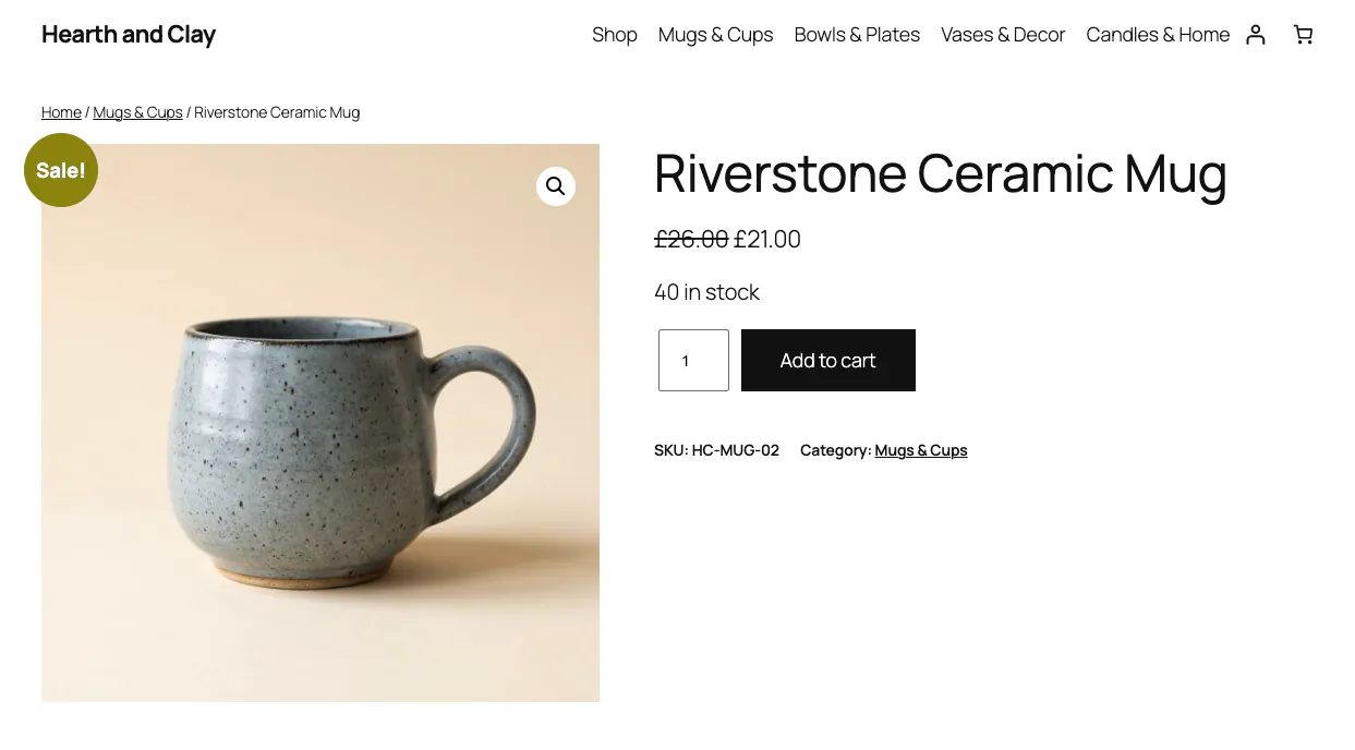 The mug's price dropped to a £21 sale price after a one-line chat request.